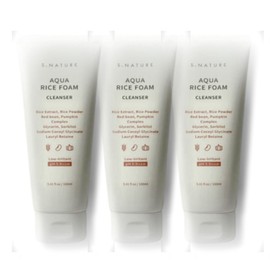 Esnature S-Nature Aqua Rice Mildly Acidic Cleansing Foam 160ml 3pcs / 에스네이처 아쿠아 라이스 약산성 클렌징폼 160ml 3개