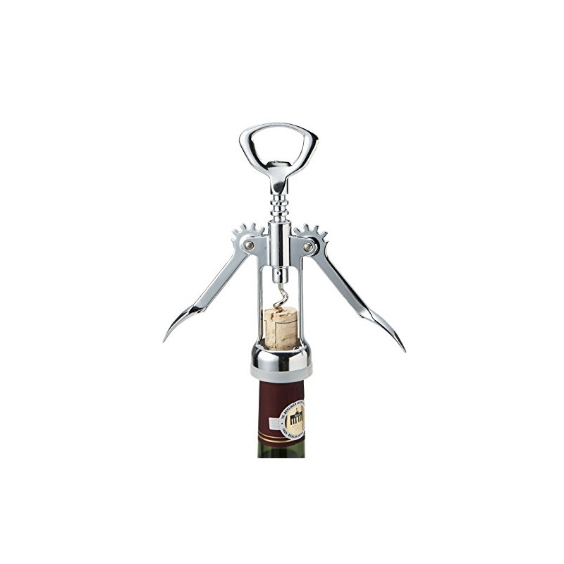 Ghidini PUI041 Commercial Wing Wine Opener Chrome, Body: Zinc Alloy