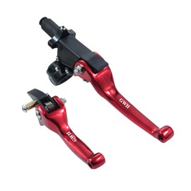 Adsspro Motorcycle Universal Aluminum Alloy Brake Clutch Lever 7/8'' 22mm Folding Levers for CRF50 CRF 50 KLX SSR TTR 110 125 150 200 250cc Dirt Pit Bike ATV Mini Bike (Red)