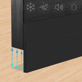 Door Draft Stopper for Huge Gap，3" W x 39" L Adjustable Widened Under Door Seal for Exterior/Interior Doors，Under Door Draft Blocker Soundproof/Insulator Door Sweep Weather Stripping，1 Pack Black