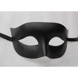 THE GOOD LIFE MATT BLACK MENS OR LADIES QUALITY VENETIAN MASQUERADE CARNIVAL PARTY BALL EYE MASK