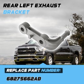 Rear Left Exhaust Bracket Driver Side Muffler Support Assembly Fit for Ram 1500 5.7L 6.2L 2019 2020 2021 2022 2023 2024, Replace 68275662AB