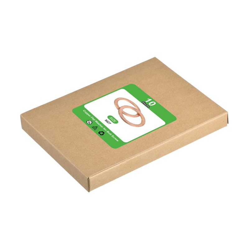 sourcing map 10Pcs M27 Flat Washer, Copper 27mm ID x