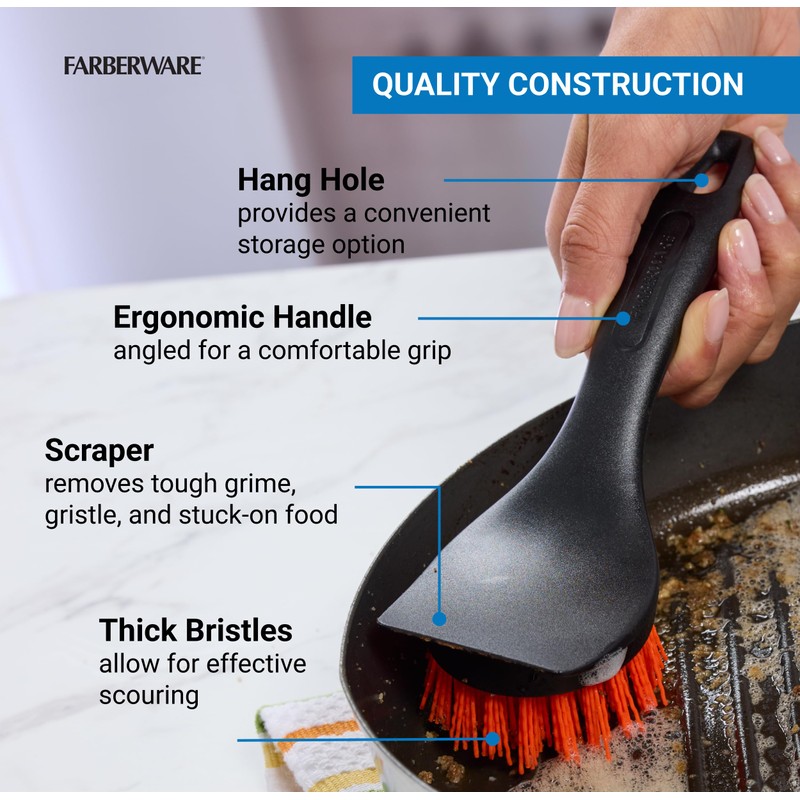 Farberware Professional Indoor Appliance Nylon Bristle Cleaning Brush