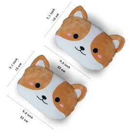 Sexysamba Car Headrest Pillow,Cartoon Neck Pillow for Car,Comfortable Soft Seat Pillow for Driving,Head Rest Cushion,Cute Neck Pillow for Travelling and Home 2Pcs (Corgi)