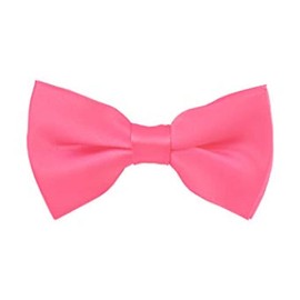 Romario Manzini Solid Men's Pre-Tied Bow Tie (Hot Pink)