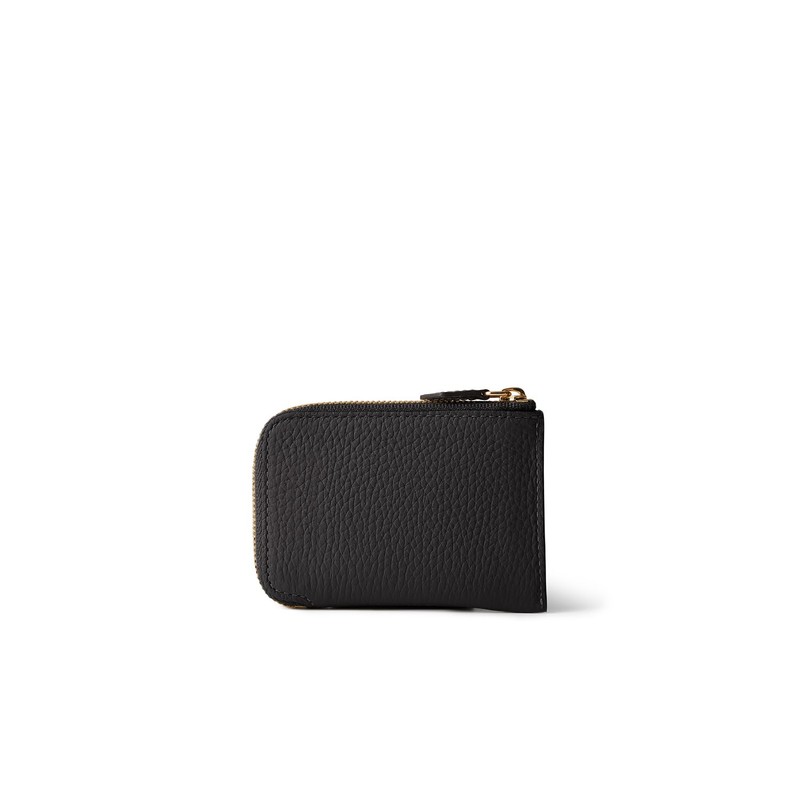 Square Card Coin Purse, black x etaupe