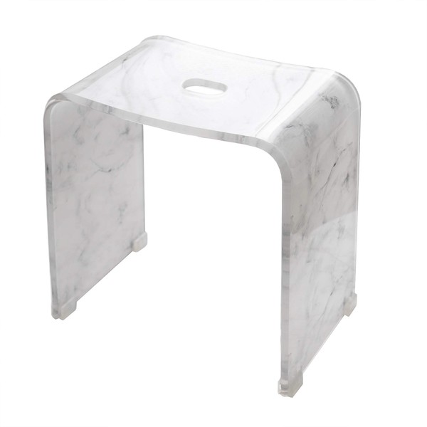 Miyatake Manufacturing 9NC-BCH030 Acrylic Bus Chair, High Chair Width 14.4 x Depth 9.4 x Height 13.6 inches (36.5 x 24 x 34.5 cm), Marble Style, Load Capacity: 176.4 lbs (80 kg),