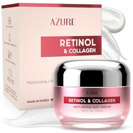AZURE Crema de día con retinol y colágeno, antienvejecimiento, restauradora e hidratante, reduce las líneas finas, unifica el tono, 50 mL / 1.69 onzas