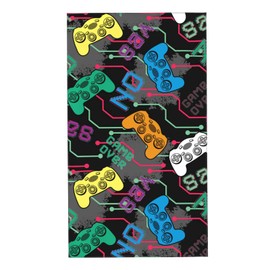 Perinsto Video Game Controller Background Hand Towel Colorful Game Joysticks Decorative Fingertip Towels Multipurpose for Bathroom Kitchen Gym and Spa, 27.5" X 15.7"