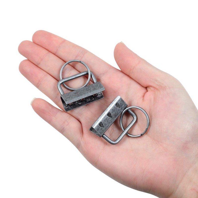 SPEEDWOX 25 Pcs Key Fob Hardware with Split Ring Webbing
