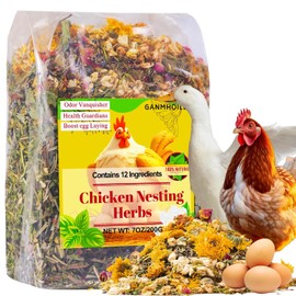 Hierbas para nidos de pollo (7 oz) - Mezcla de hierbas para aves de corral de 200 gramos - 12 hierbas premium para nidos de gallinero - Refrescante para gallinas ponedoras - Suplemento de hi