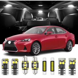AENVTOL 15 Pieces Interior LED Lights Kit for Lexus IS300 IS250 IS350 IS200t ISF 2014-2020 White 6000K LED Interior Bulbs Package, Install Tool