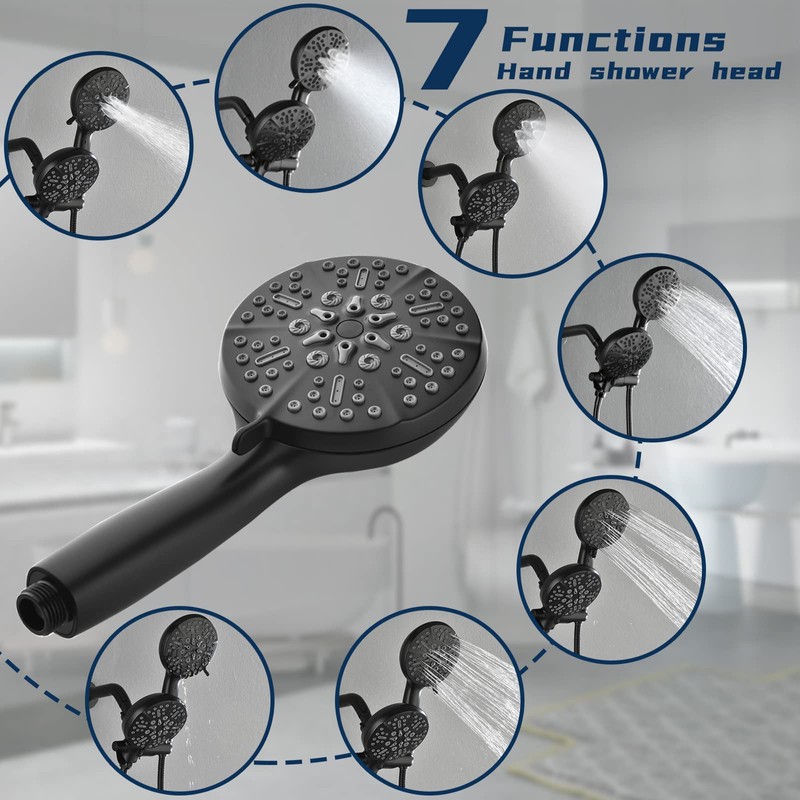 Tub and Shower Faucet Set Complete Dual Shower Head and