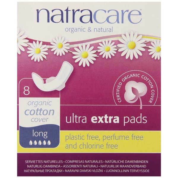 Natracare Ultra Extra Pads, Long, 8 ea Pack of 2