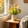 ADORAMOUR Decorative Artificial Flowers Fake Spring Grass Daisies Bouquet