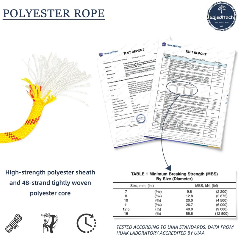 Arborist Rigging Rope Bull Rope (1/2 in x 150ft) Polyester