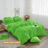 XeGe Faux Fur Throw Pillow Covers, Luxury Fluffy Plush Green