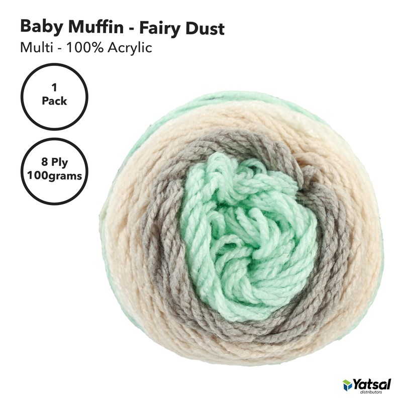 Yatsal Premium 8-Ply Baby Muffin Knitting Yarn 100 g, Fairy