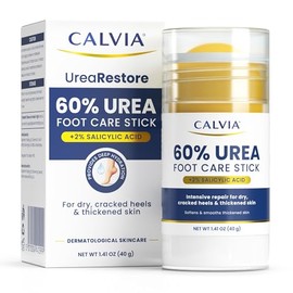 60% Urea Cream Foot Care Stick with 2% Salicylic Acid – Intensive Heel Balm & Foot Moisturizer for Dry Rough Cracked Feet and Thickened Skin – Mess-Fr