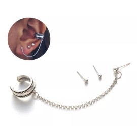 Patry Aretes Juego De 3 Piezas Bohemio Cadena Joyería Clip Colgant