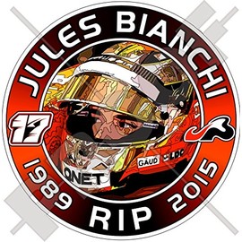 Jules Bianchi RIP Formula 1 Racing Driver F1, 4" (100mm) Vinyl Bumper-Helmet Sticker, Decal