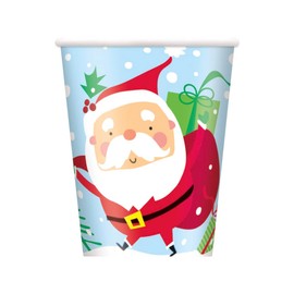 Unique Festive Colorful Santa Paper Cups - 9 oz. (Pack of 8) - Premium Christmas Party Tableware, Ideal for Holiday Gatherings & Family Celebrations