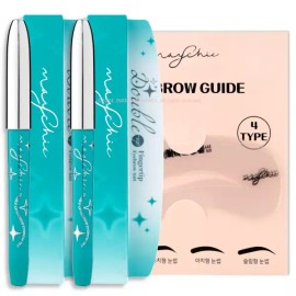 Maysic 메이시크 더블업 핑거팁 아이브로우 틴트 다크브라운 2개+눈썹가이드 4종 Majic Double Up Finger Tip Eyebrow Tint Dark Brown 2ea + Eyebrow Guide 4 Types