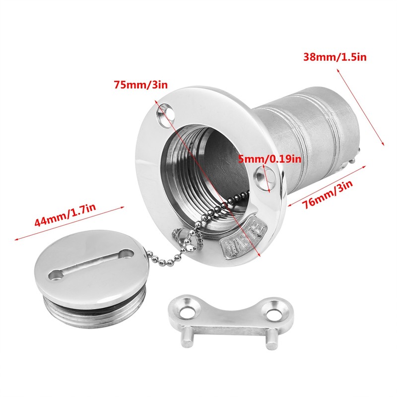 316 Stainless Steel Boat Marine Deck Fill Filler Keyless Cap