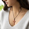 JISHGS Natural Wooden Cross Necklace, Wooden Cross Necklace for Men