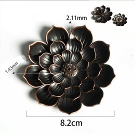 Incense Burner, Incense Stick Holder, Brass Lotus Incense Stick Holder with Detachable Ash Cather