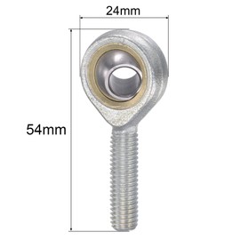 TA-VIGOR SA8T/K M8 Rod End Bearings M8x1.25 Left-Hand Thread Male, Carbon Steel Housing with Chrome Steel Ball, Spherical Joint Bearings for Automotive and Industrial Applications