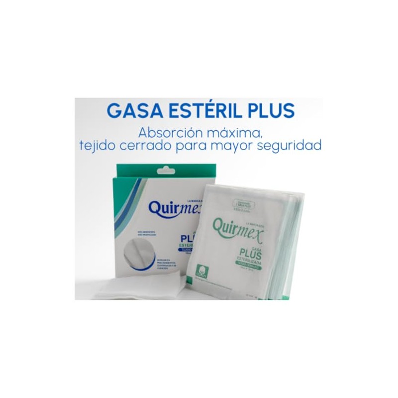 QUIRMEX | Gasa Estéril Plus 10x10cm Caja con 100 Sobres