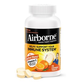 Airborne 1000Mg Chewable Tablets Immune Support, Citrus Flavor, BIG 116ct 10/26