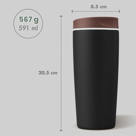VIORA Termo para Cafe de Acero Inoxidable Heat Sip Max 591ml(20oz), Vaso Trmico con Tapa Antiderrames Hermetica, Para Bebidas Frias o Calientes, Base 