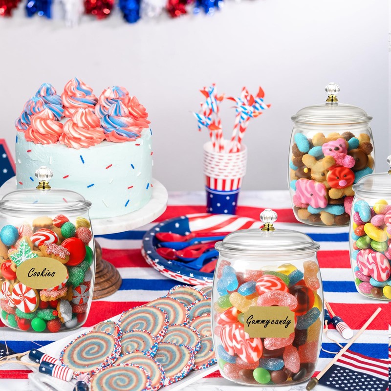 FALUCKYY 6 PCS Plastic Candy Jars with Lids, 2.2L 74oz