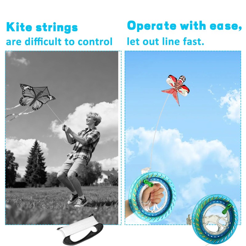 CYEAH 4 Pack Kite String with Reel, 7 Inch Dia