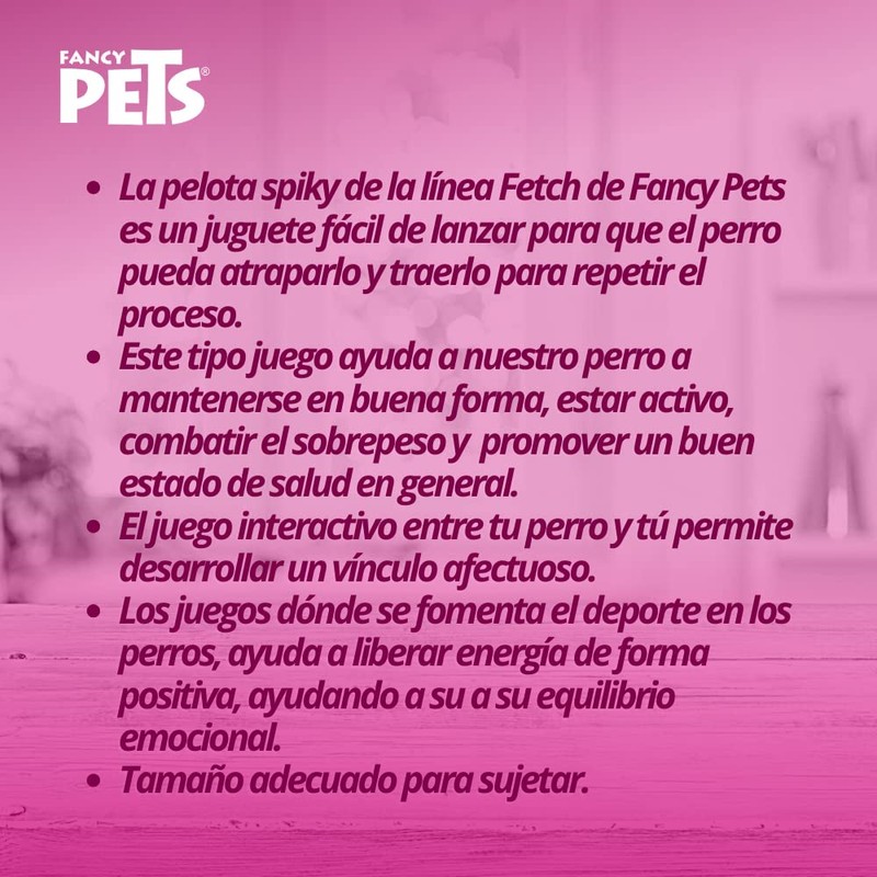 Fancy Pets Pelota Fetch Spiky Color Azul Tamaño Chico para