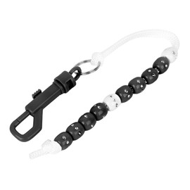 Agatige 21cm Golf Beads Score Counter with Clip, Golf Bead Chain Score Counter with Artificial Shining Stone Golf Counter Putting for Referee Golfer Golf Training Competition Accessory (Black)