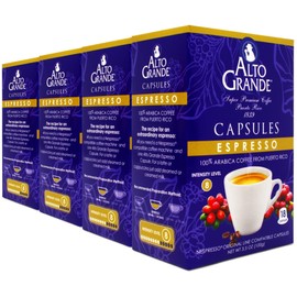 Alto Grande Super Premium Capsules for Nespresso Machines, 100 Percent Arabica Coffee From Puerto Rico (Espresso, 72 Count)
