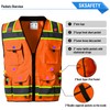 SKSAFETY 10 Pockets Professional Safety Vest, Class 2 High Visibility