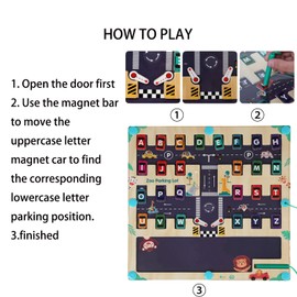shenhailan Magnetic Alphabet Maze Board, Wooden Magnet Puzzle Board Game for Boys Girls Kids Educational Gifts Toy