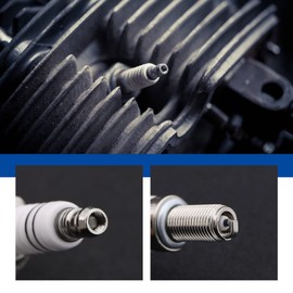 The Lord of the Tools Pack of 2 CR8E/CR9E Spark Plug Motorcycle Spark Plug Replacement Spark Plug 10 mm Thread Improved Fuel Efficiency Compatible with Suzuki (CR8E/CR9E Random Delivery)