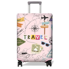 PtRug Travel Luggage Cover Suitcase Protector Fits 18-32 Inch Wheel Covers PatternedTravel Related Items Flower Luggage Protector Elastic L