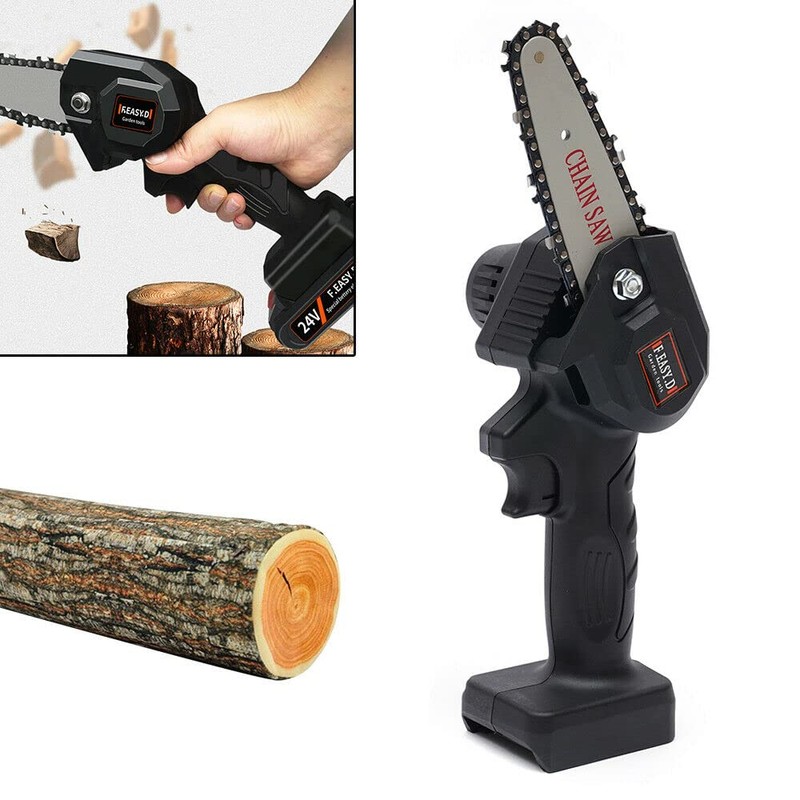 4" Mini Electric Chainsaw Cordless 550W Battery Powered Chainsaw Rechargeable