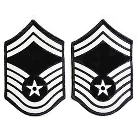 US Air Force Senior Master Sergeant E-8 Rank Dress Blue Chevron Patches - Female