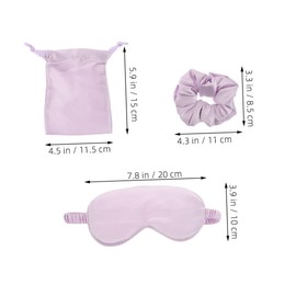 IWOWHERO Faux Silk Eye Mask Set Adjustable Strap Blackout Blindfold for Deep Sleep Portable and Lightweight with Hair Tie for Travel and Comfort