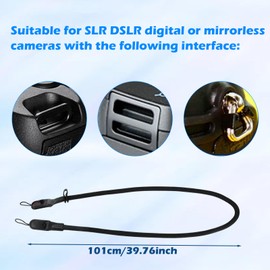 Camera Strap Climbing Rope, Camera Shoulder Strap with Quick Release System, Adjustable Carry Strap for SLR DSLR Digital or Mirrorless Camera, black