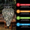 Naboher Solar Hanging Lantern Outdoor Garden Lights, Tear-Shaped Glass and