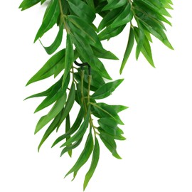 Komodo Reptile Terrarium Bamboo Hanging Vine Plant | Artificial Climbing Tank Habitat Decoration Accessory with Suction Cup, Small, 16 inches